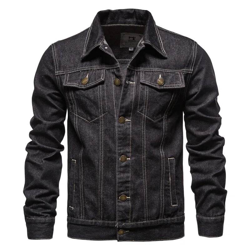2024 Autumn Men Denim Jackets - Casual Motorcycle Style, Slim Fit - Buy Center