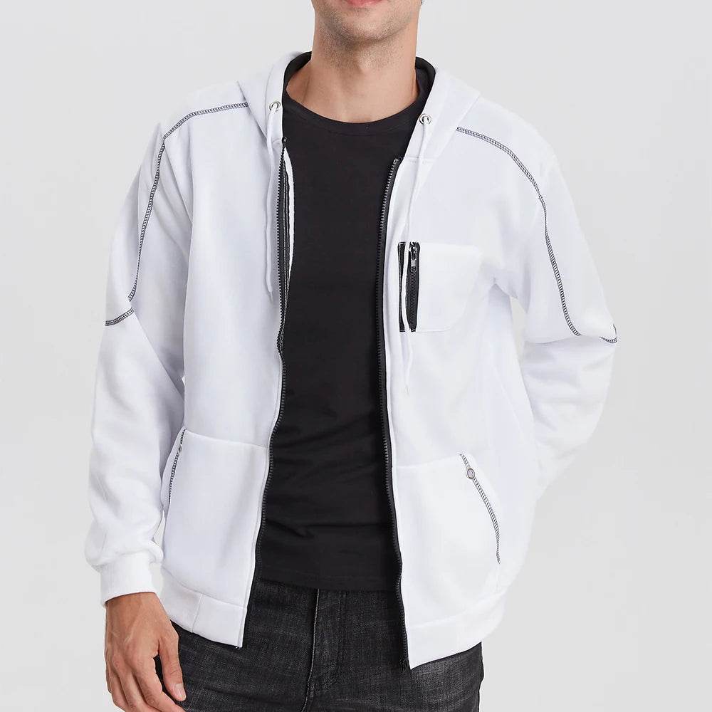 Men's Full Zip Hoodie Jacket - Casual Sportswear with Pocket - Buy Center