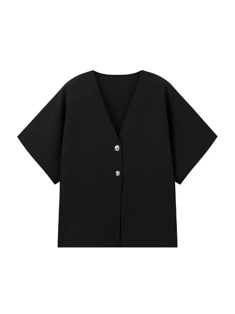 ZACK&RAIN Women’s V-Neck Casual Knitted Vest - Short Sleeve Top - Buy Center