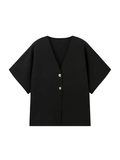 ZACK&RAIN Women’s V-Neck Casual Knitted Vest - Short Sleeve Top - Buy Center