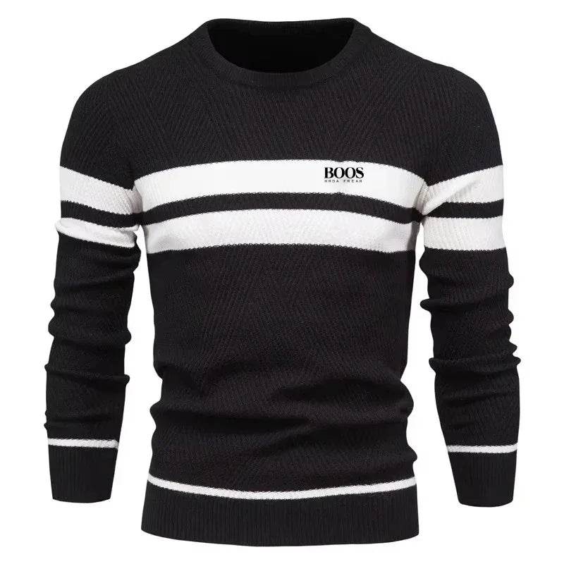 New Autumn Pullover Men's Sweater O-neck Patchwork Long Sleeve Warm Slim Sweaters Men Casual Fashion Sweater Men Clothing - Buy Center