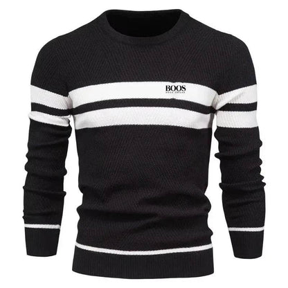 New Autumn Pullover Men's Sweater O-neck Patchwork Long Sleeve Warm Slim Sweaters Men Casual Fashion Sweater Men Clothing - Buy Center