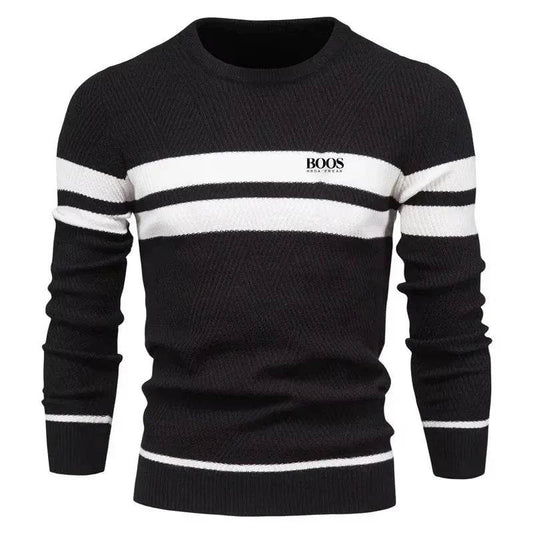New Autumn Pullover Men's Sweater O-neck Patchwork Long Sleeve Warm Slim Sweaters Men Casual Fashion Sweater Men Clothing - Buy Center