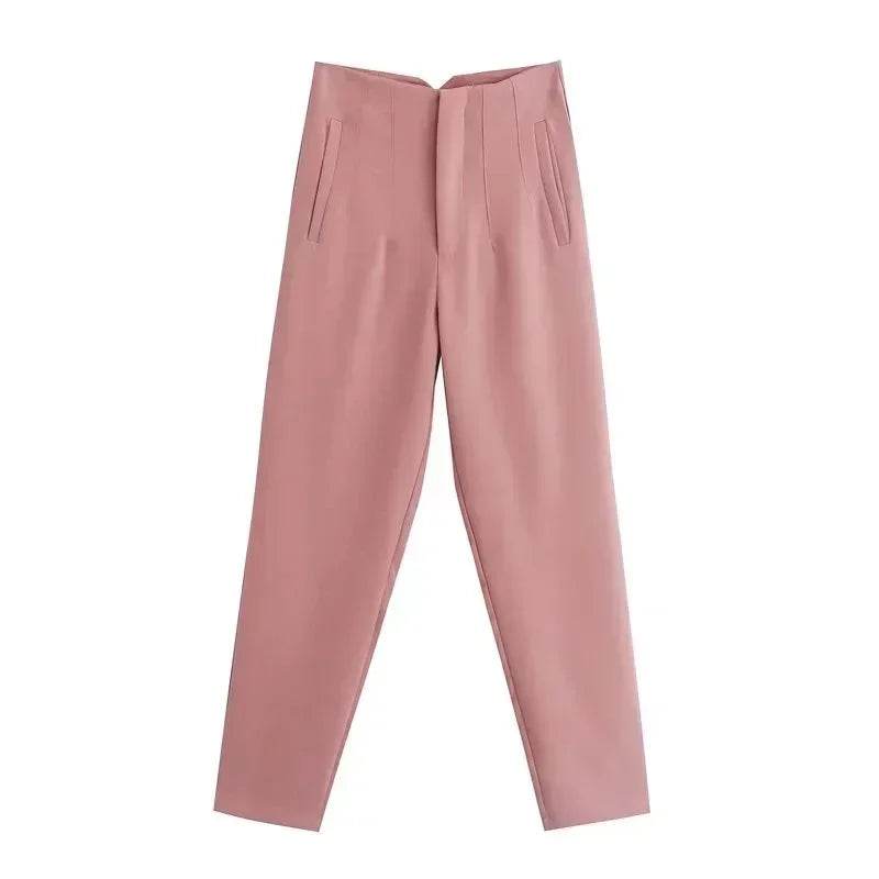 TRAF High Waist Women's Trousers - Office Wear & Casual Style - Buy Center