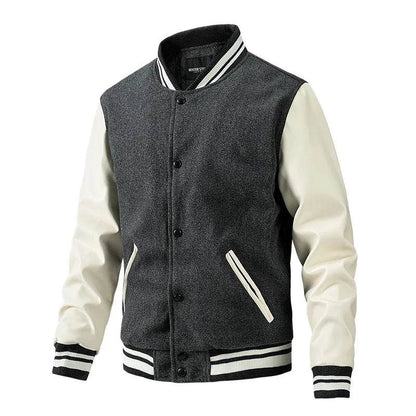 Men's Casual Solid Color Baseball Jacket - Autumn & Winter Fashion - Buy Center