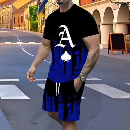 Men's Fast-Drying Sports Suit - 3D Gradual Change Polyester Design - Buy Center