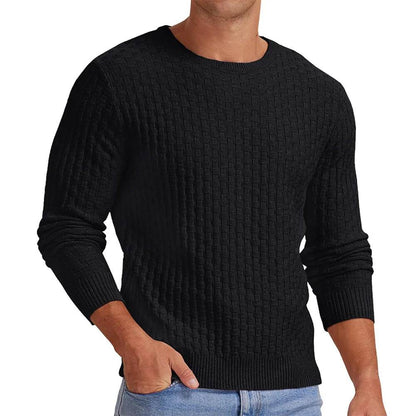 2025 White New Menswear Turtleneck Men's Pullover Autumn And Winter Long Sleeved Plain Color Casual Thickened Knit Base Sweater - Buy Center