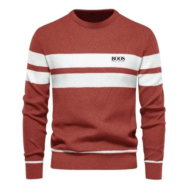 New Autumn Pullover Men's Sweater O-neck Patchwork Long Sleeve Warm Slim Sweaters Men Casual Fashion Sweater Men Clothing - Buy Center