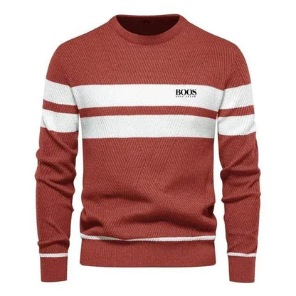 New Autumn Pullover Men's Sweater O-neck Patchwork Long Sleeve Warm Slim Sweaters Men Casual Fashion Sweater Men Clothing - Buy Center