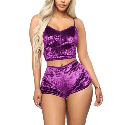 Velvet Women’s Spaghetti Strap Pajama Set - Summer Sleepwear - Buy Center