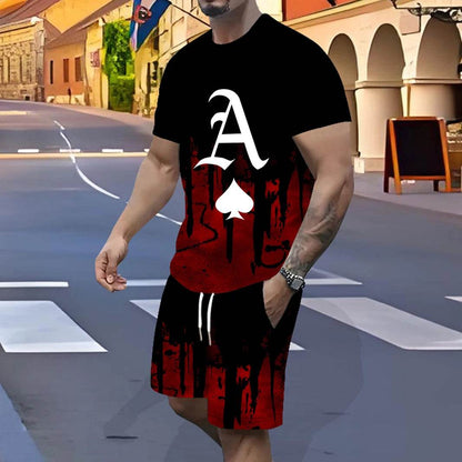 Men's Fast-Drying Sports Suit - 3D Gradual Change Polyester Design - Buy Center