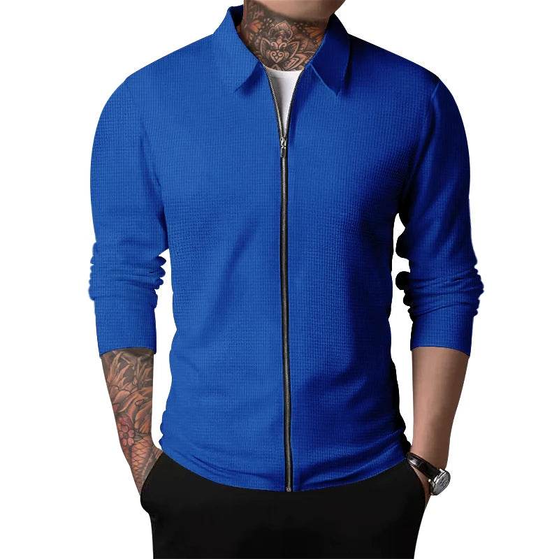 2024 Men's Casual Jackets - Spring & Autumn Zippered Polo Neck Style - Buy Center