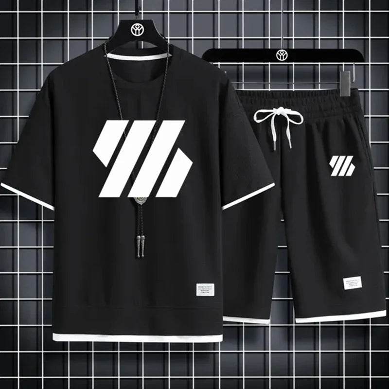 Men's Casual Sports Suit - Short Sleeve Tracksuit Summer Set - Buy Center