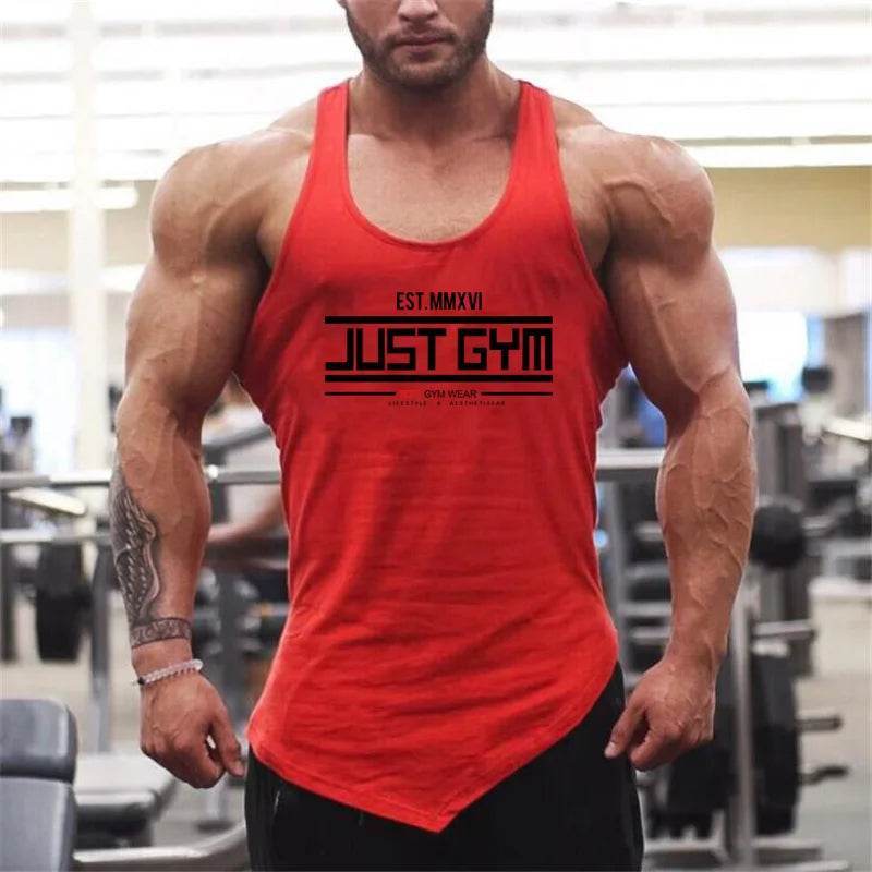 Muscleguys Men's Cotton Gym Tank Top - Breathable Irregular Hem Vest - Buy Center