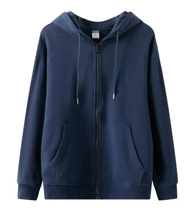 Casual Men’s Heavy Cotton Hoodies - Full Zipper, Thick Pullover for Autumn - Buy Center