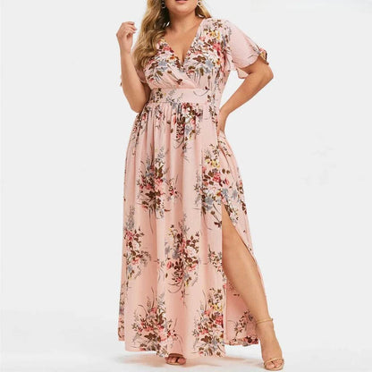 2023 Women's Summer Dress - Printed Side Slit, Trendy Style - Buy Center