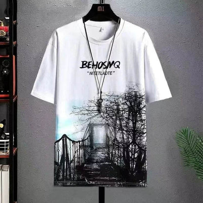 Men's Casual Summer Suit - Plus Size Round Neck Half Sleeve Top - Buy Center