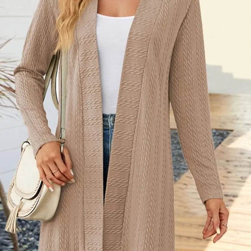 MsChuh Solid Color Long Sleeve Cardigan - Trendy Korean Knitwear - Buy Center