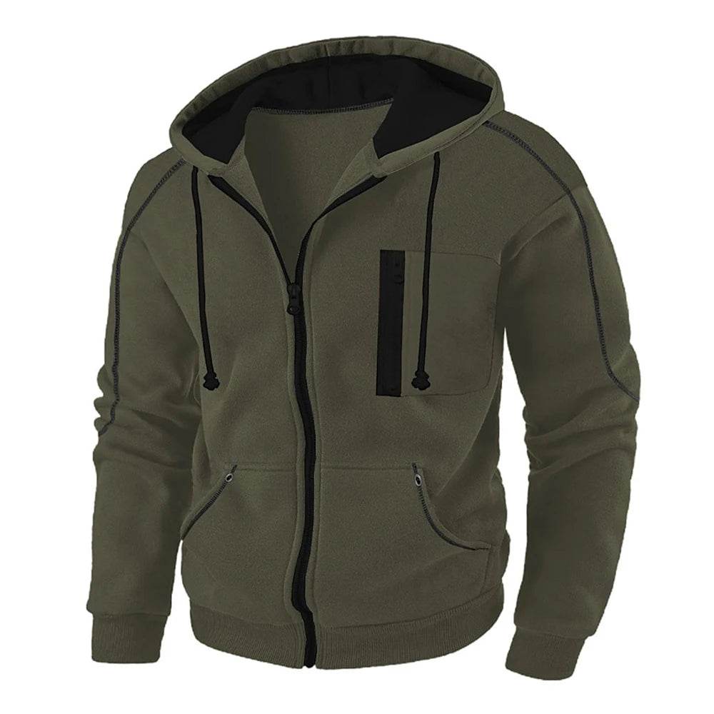 Men's Full Zip Hoodie Jacket - Casual Sportswear with Pocket - Buy Center
