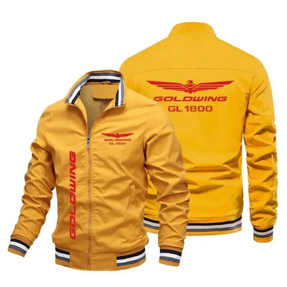 Men's Autumn/Winter Driver Jacket - Golden Wings & Printed Logo Style - Buy Center