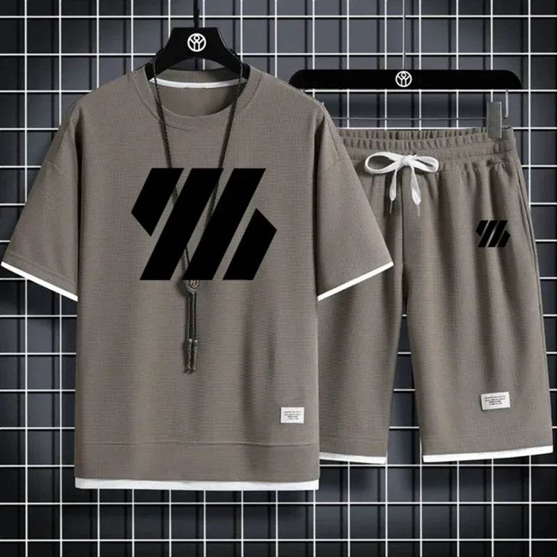 Men's Casual Sports Suit - Short Sleeve Tracksuit Summer Set - Buy Center