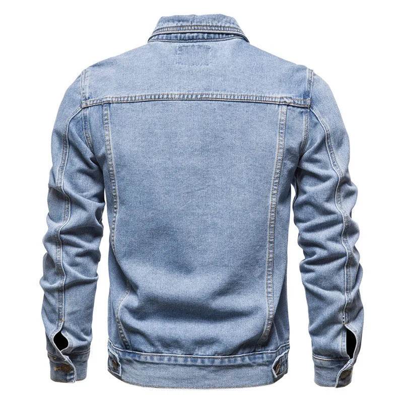 Kalenmos Men’s Denim Coat - Casual Full Sleeve Jacket with Button Closure - Buy Center