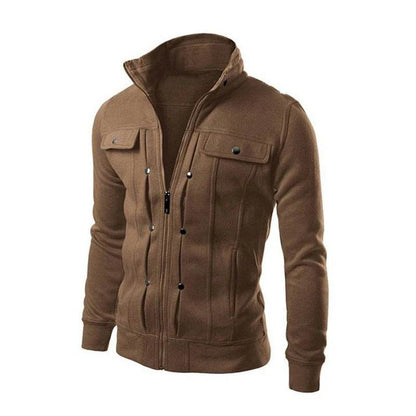 Men's Casual Zipper Jacket - Spring Autumn Stand Collar Outerwear - Buy Center