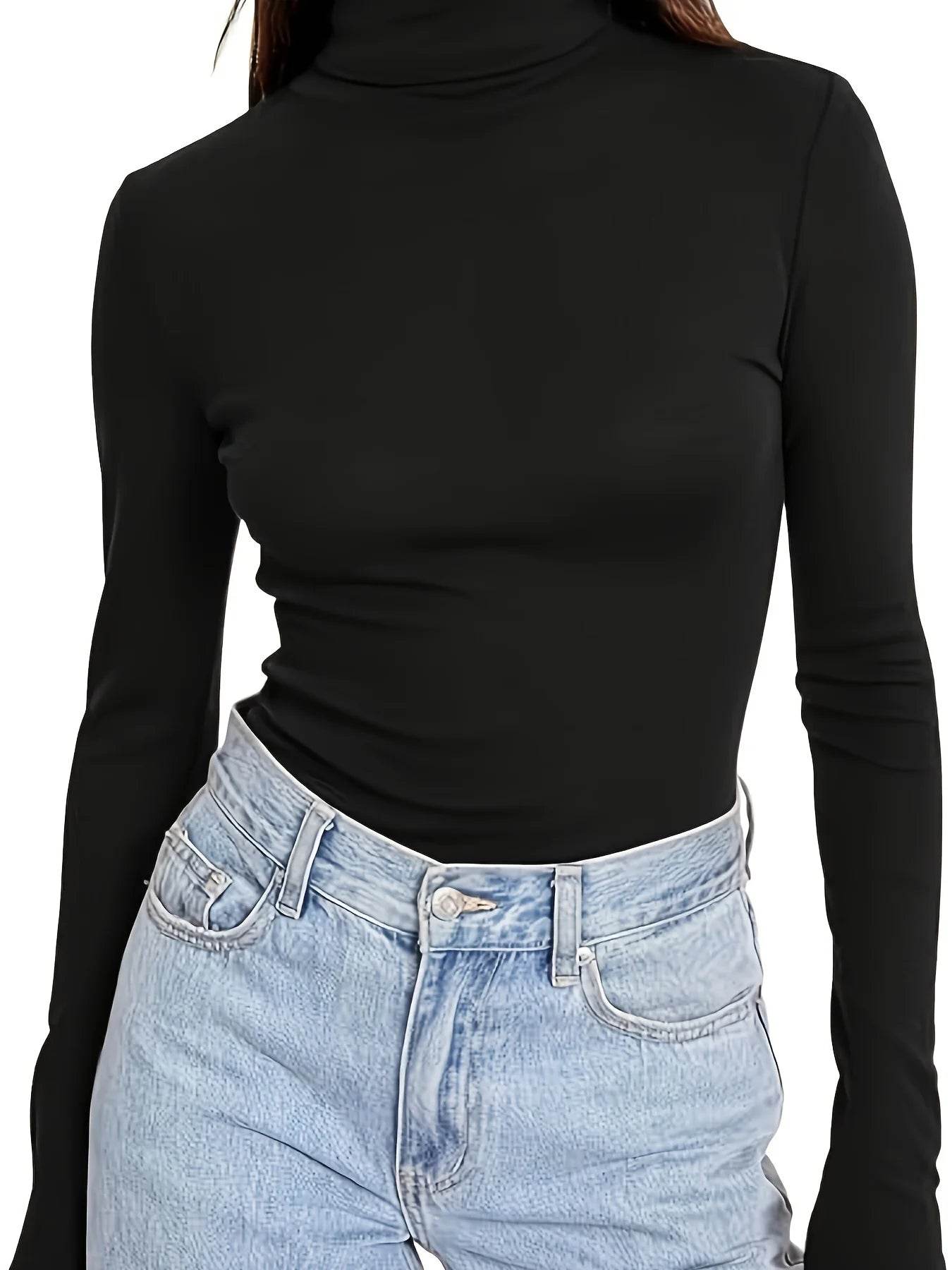 Gadinus Plus Size Women’s Turtleneck Sweater - Slim Fit, Knitted Warmth - Buy Center