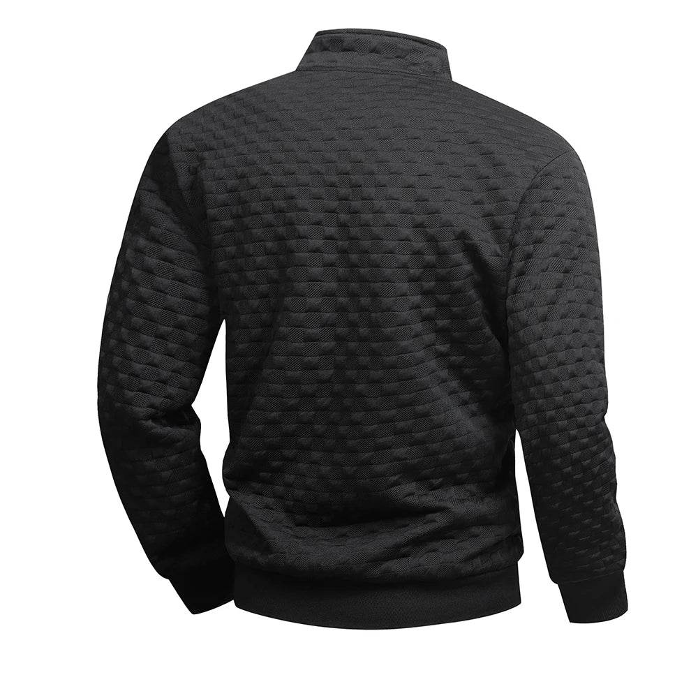 YOUKAIJIN Men's White Half-Zip Sweatshirt - Casual Spring Pullover - Buy Center