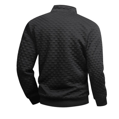 YOUKAIJIN Men's White Half-Zip Sweatshirt - Casual Spring Pullover - Buy Center