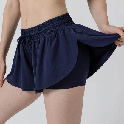 INLUMINE Women's 2-in-1 Flowing Sports Shorts - Butterfly Design - Buy Center