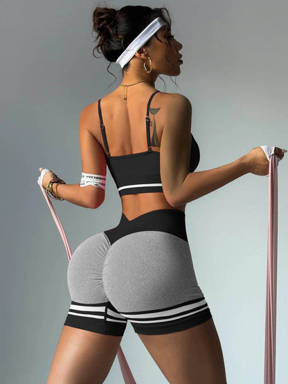 Women’s Outdoor Sports Set - V Back Bra and Shorts for Yoga - Buy Center