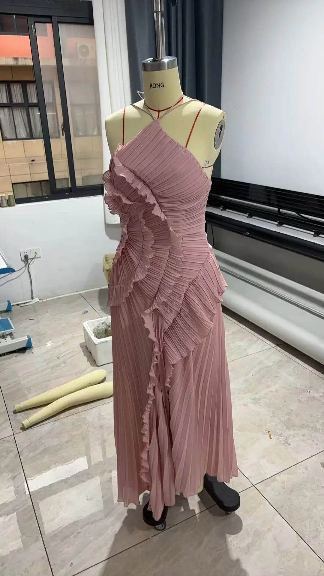 Chin.Sweety Elegant Backless Evening Gown - A-Line Summer Dress - Buy Center