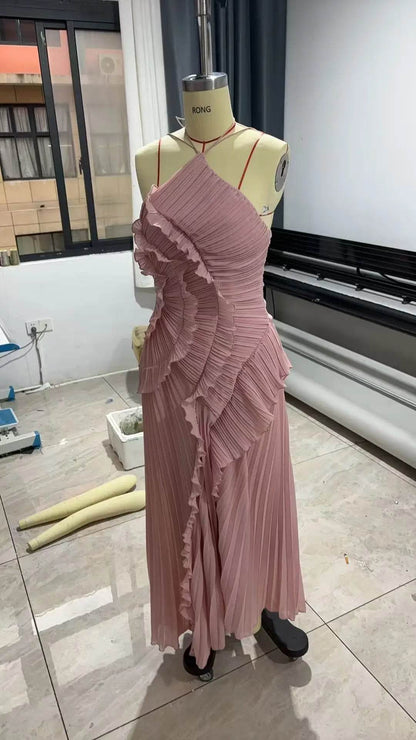 Chin.Sweety Elegant Backless Evening Gown - A-Line Summer Dress - Buy Center