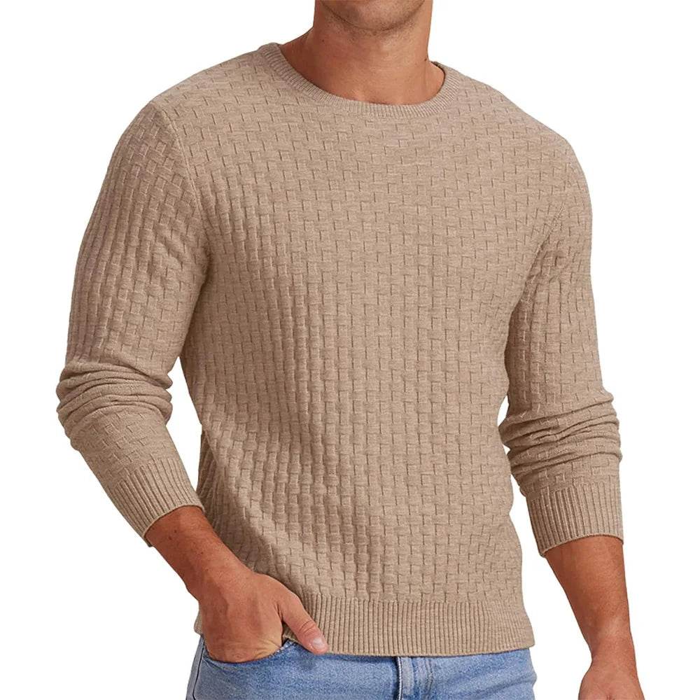 2025 White New Menswear Turtleneck Men's Pullover Autumn And Winter Long Sleeved Plain Color Casual Thickened Knit Base Sweater - Buy Center