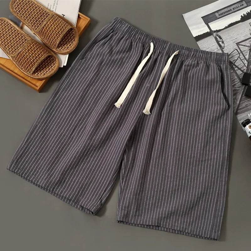 OSMIUM Men's Plus Size Summer Striped Board Shorts - Cotton & Linen - Buy Center
