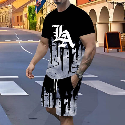 Men's Fast-Drying Sports Suit - 3D Gradual Change Polyester Design - Buy Center