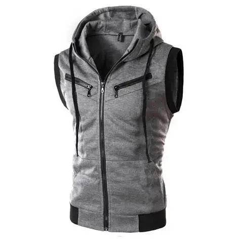 Fashionable Men's Hooded Vest - Slimming Sleeveless Tank Top in 3 Colors - Buy Center