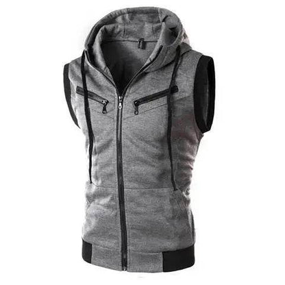 Fashionable Men's Hooded Vest - Slimming Sleeveless Tank Top in 3 Colors - Buy Center