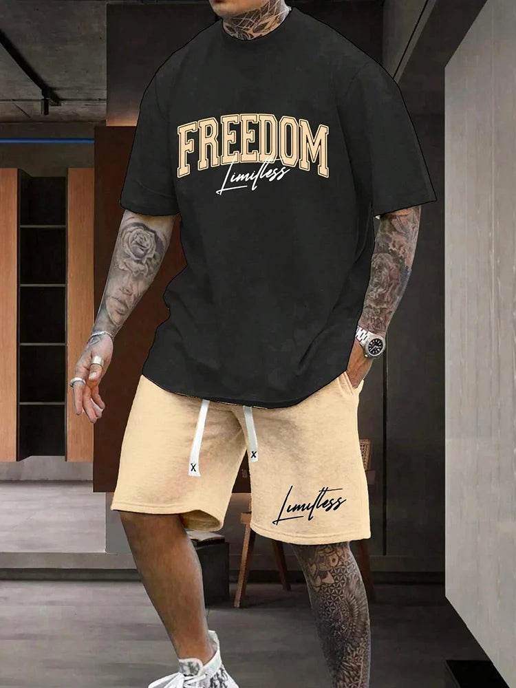 Men's Summer Casual Two-Piece Short Sleeve T-Shirt & Shorts Set - Buy Center