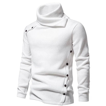 Autumn Winter Men Turtleneck Long Sleeve Sweater Korean Trend Solid Color Basic Shirt Knitted Button Design Pullover Man Clothes - Buy Center