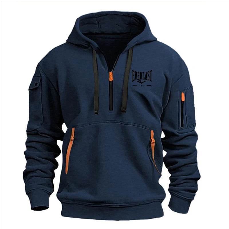Stylish Men's Printed Hoodie - Multi-Zipper Design for Casual Comfort - Buy Center