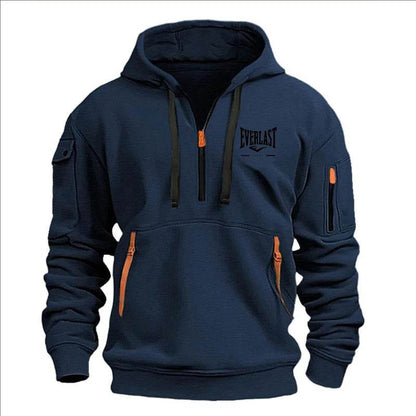 Stylish Men's Printed Hoodie - Multi-Zipper Design for Casual Comfort - Buy Center