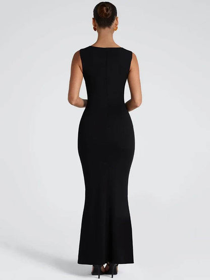 Mozision Square Collar Maxi Dress - Sexy Sleeveless Bodycon Style - Buy Center