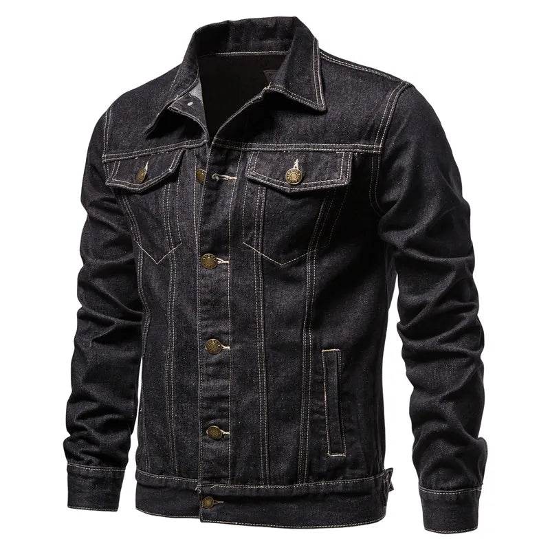 2024 Autumn Men Denim Jackets - Casual Motorcycle Style, Slim Fit - Buy Center