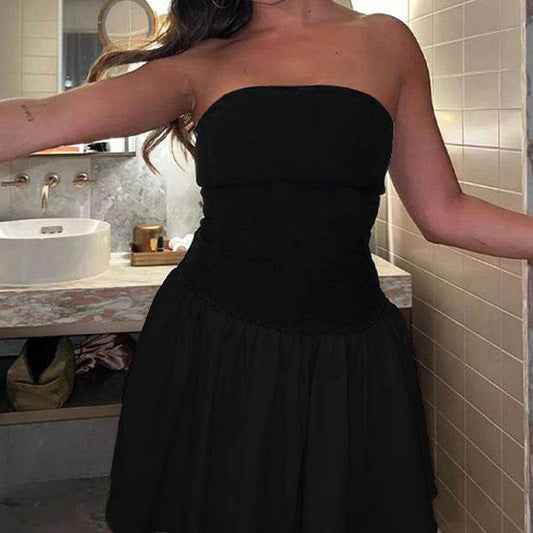 VYTB Sexy A-Line Summer Dress - Strapless Patchwork Mini Style - Buy Center