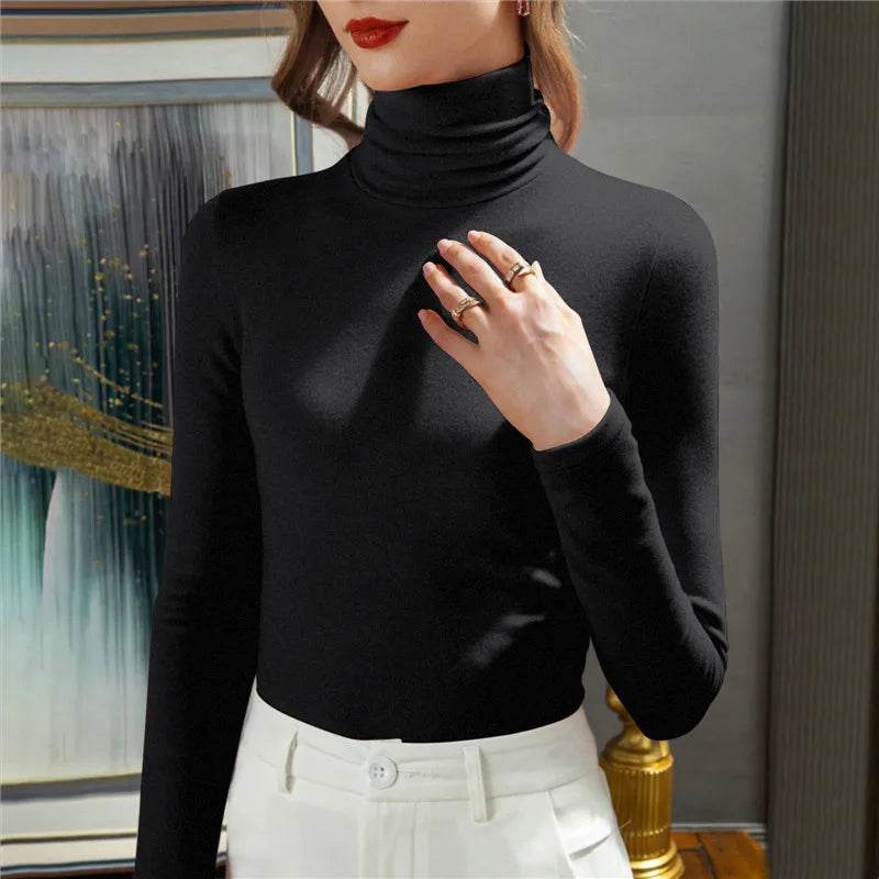 Oeak Slim Knitted Turtleneck Top - Casual Autumn/Winter Women Sweater - Buy Center