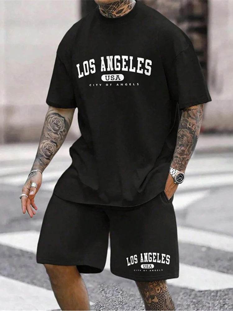 Men's Summer Casual Two-Piece Short Sleeve T-Shirt & Shorts Set - Buy Center