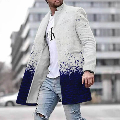 Men's Spring Woolen Trench Coat - Casual Street Style with Pockets - Buy Center