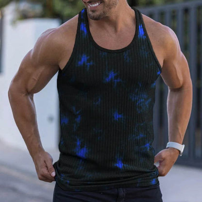 Men's Summer Knit Fitness Vest - Breathable Slim Vertical Stripes Tank Top - Buy Center